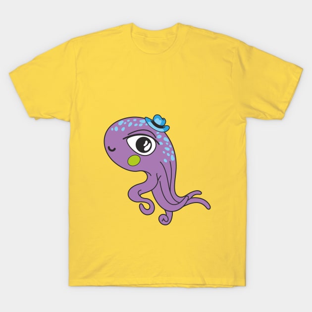 Purple Octopus T-Shirt by idiotstile